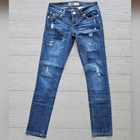 ZANADI vintage patch low rise skinny jeans size 1 - Picture 9 of 14